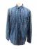 Blue Turquoise Wavy Blockprint Cotton Mens Long Sleeve Shirt - Fair Trade