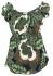 Lovely Green/ White Floaty Bold Floral Print Emily Blouse - On the shoulder or off the Shoulder - Fair Trade 100% Cotton