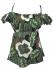 Lovely Green/ White Floaty Bold Floral Print Emily Blouse - On the shoulder or off the Shoulder - Fair Trade 100% Cotton