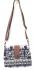 Vegan / Cruelty Free Mini Hand Bag with detachable adjustable strap - White Elephants on Blue Design - Fair Trade
