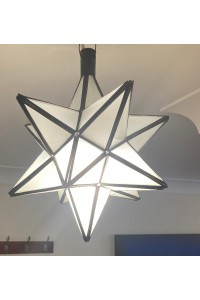 Moroccan Classic Star Lampshade with white glass from Marrakesh - 2 sizes