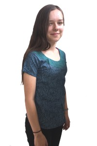 100% Cotton Classic Round Neck Blue / White Block Print Short Sleeve Tunic Top - Fair Trade 100% Cotton Classic Round Neck Blue / White Block Print Short Sleeve Tunic Top - Fair Trade