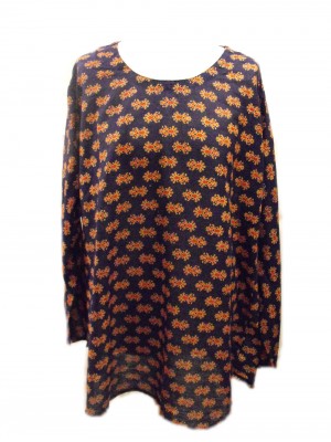 Baggy Blue Pretty Blockprint Cotton Maternity Blouse - Fair Trade Baggy Blue Pretty Blockprint Cotton Maternity Blouse - Fair Trade