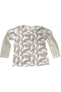 Kids White Grey Green Camouflage Long Sleeve T Shirt Ages 5 - 10 - Fair Trade
