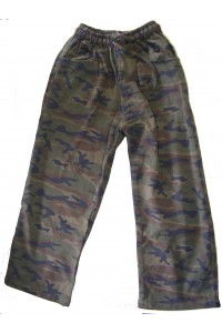 Kids Green Brown Woodland Camouflage Cotton Trousers Ages 5 - 10 - Fair Trade