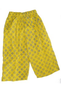Kids Colourful Cotton Elasticated Children's Yellow Spiral Print Trousers - Fair Trade