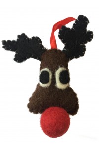 Cute Fair Trade Felt Rudolph Christmas Decoration