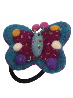 Hand Embellished Felt Butterfly Hair Accessory - Fair Trade