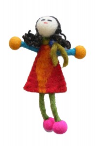Hand made Felt Little Girl Brooch from Kathmandu - Fair Trade