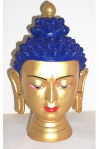 Vintage Gold Nepalese Buddha Head - Hand Painted Ceramic - Fair Trade