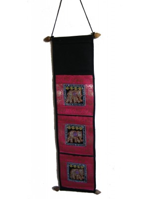 Thai Pink Sequined Elephant Letter Holder/ Banner - Fair Trade
