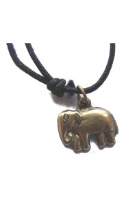 Lucky Hand Cast Bronze Elephant pendant necklace. Handmade in Kathmandu, Nepal.