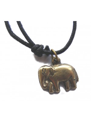 Lucky Hand Cast Bronze Elephant pendant necklace. Handmade in Kathmandu, Nepal.