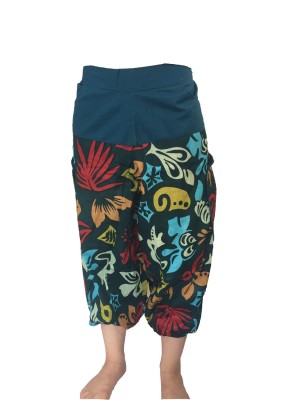 Fair Trade Sea Green Cotton Cropped 3/4 Length Beach Trousers