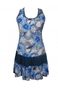 Floaty Cotton Sundress / Short Shift Dress - Bold Blue / White Flower Print Floaty Cotton Sundress / Short Shift Dress - Bold Blue / White Flower Print