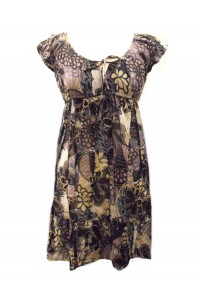 Blue / White Bold Flower Print Floaty Indian Cotton Lizzy Blouse - Fair Trade Blue / White Bold Flower Print Floaty Indian Cotton Lizzy Blouse - Fair Trade