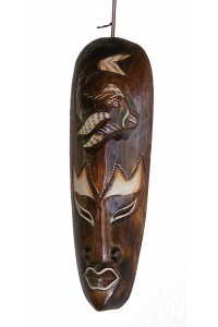 Fair Trade Small Handcarved Wooden 30cm Indigenous ' African Style ' Borneo Tribal 'Fish' Mask 