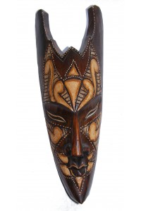 Fair Trade Handcarved 30cm Indigenous Borneo Tribal 'Spike' Mask 
