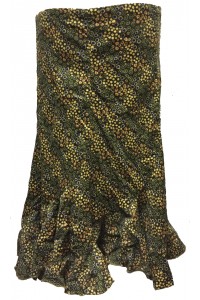 Fair Trade Fashionable Baby Cord Amelia Ruffle Skirt - Olive Floral Design