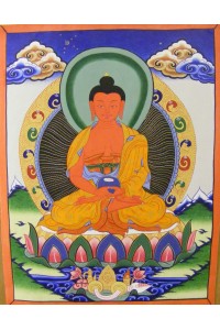 Original Vintage Tibetan Buddhist Thangka Painting - Amitabha, the Buddha of Comprehensive Love - Fair Trade Original Vintage Tibetan Buddhist Thangka Painting - Amitabha, the Buddha of Comprehensive Love - Fair Trade