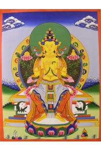 Original Vintage Tibetan Buddhist Thangka Painting -  White Tara, Goddess of Compassion - Fair Trade