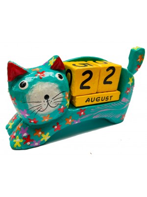 Contemporary Everlasting Wooden Cat Calendar Contemporary Everlasting Wooden Cat Calendar