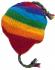 Hand Knit Wool Rainbow Earflap Hat with Fleece Lining - Fair Trade