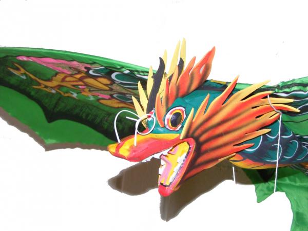 Large Traditional Handmade Green Balinese Dragon Kite