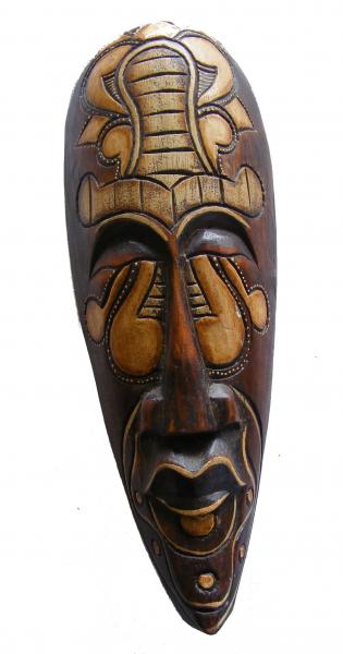 Fair Trade Handcarved 30cm Indigenous Borneo Tribal 'Long' Mask 