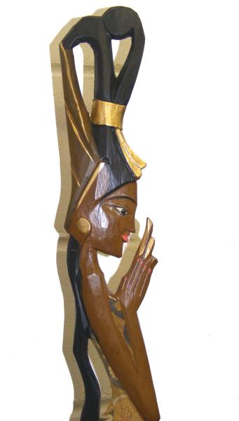 Fair Trade Balinese Native Village Girl Praying Wooden / Carving Sculpture  - choice of 3 sizes