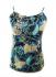 Ethnic Bold Flower Print Blue & White  Natasha Strappy Top- Fair Trade 100% Cotton
