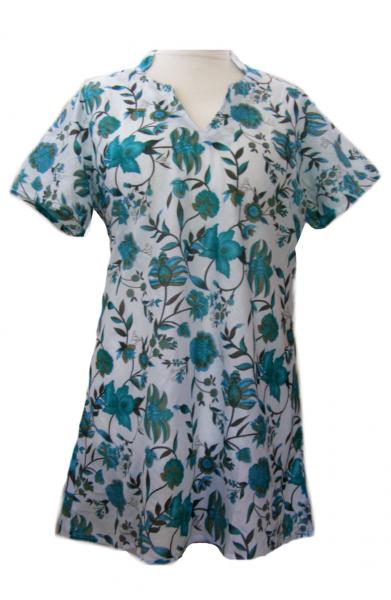 100% Cotton Emma Beautiful Flower Print Kaftan Top - Fair Trade