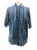 Blue Turquoise Wavy Blockprint Cotton Mens Short Sleeve Shirt - Fair Trade