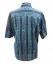 Blue Turquoise Wavy Blockprint Cotton Mens Short Sleeve Shirt - Fair Trade