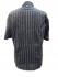 Blue / Green Striped Blockprint Cotton Mens Short Sleeve Shirt - Fair Trade