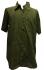 Light Green / Dark Green Striped Blockprint Cotton Mens Short Sleeve Shirt - Fair Trade