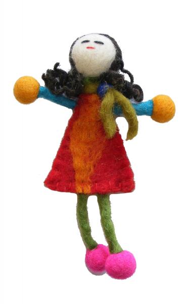 Hand made Felt Little Girl Brooch from Kathmandu - Fair Trade