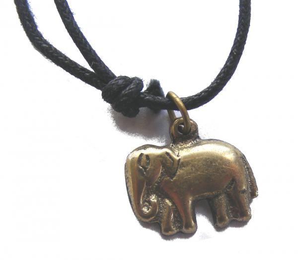 Lucky Hand Cast Bronze Elephant pendant necklace. Handmade in Kathmandu, Nepal.