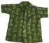 Boys Dark Green Classic Giraffe Design Short Sleeve Shirt Ages 1 - 5 - Fair Trade