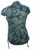 Bold Tropical Print Blue White Lucinda Blouse featuring Mandarin Collar -  Perfect for Work or Going Out- Fair Trade 100% Cotton