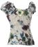 Lovely White Floaty Bold Floral Print Emily Blouse -  On the shoulder or off the Shoulder - Fair Trade 100% Cotton