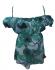 Lovely Blue / Green Floaty Bold Floral Print Emily Blouse -  On the shoulder or off the Shoulder - Fair Trade 100% Cotton