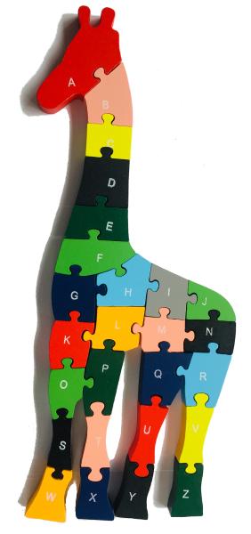 Colourful Wooden Jigsaw Puzzle - Giraffe Design - Fairtrade - Suitable for both adults and children