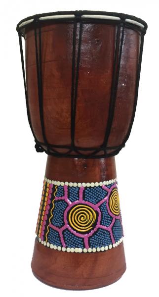 Authentic Dot Painted 30 cm high Hand Painted Djembe Drum - Fair Trade