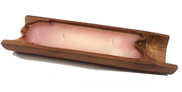 Bamboo Candle - Beautiful Coconut Scented 2 Wick Tabletop Refillable Candle - Fair Trade