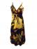 Bold Floral Patterned Dark Chocolate Brown Carmen Summer Maxi Dress - Fair Trade 100% Cotton 