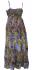 100% Soft Cotton Bold Bright Blue Flower Patterned Long Louisa Summer Maxi Dress  - Fair Trade 