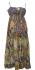 100% Soft Cotton Bold Earthy Brown Flower Patterned Long Louisa Summer Maxi Dress  - Fair Trade 