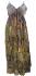 100% Soft Cotton Bold Earthy Brown Flower Patterned Long Louisa Summer Maxi Dress  - Fair Trade 