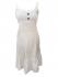 Cream Handloom Cotton Anna Linen Effect Short Dress with Ruffle - Fair Trade